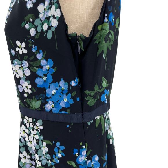 Hobbs London Brea Dress Floral Print Sleeveless Navy Blue Size US 12 - Picture 8 of 14